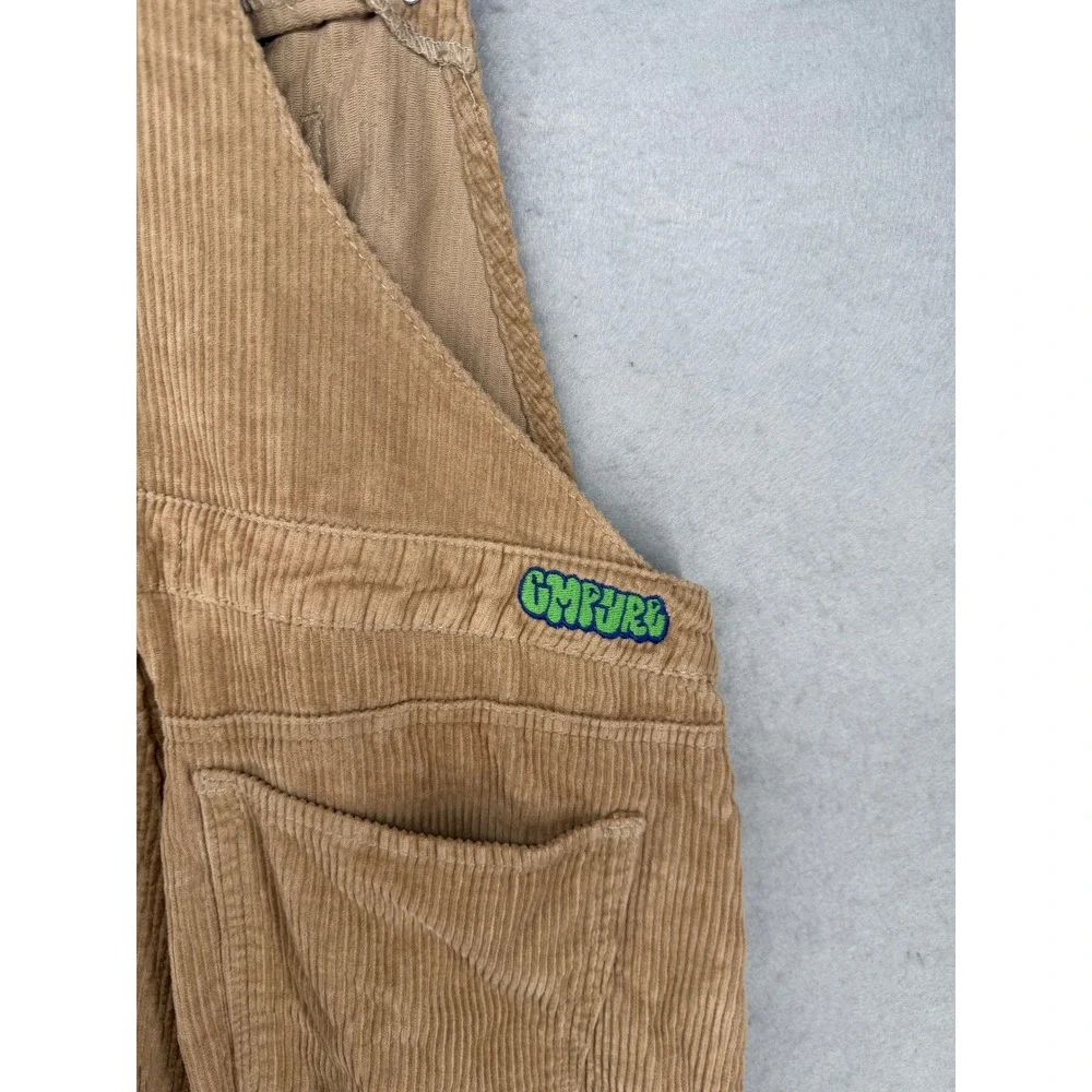 Empyre Tan Corduroy Overalls bib Straight Leg Skate Streetwear Tan Brown XL